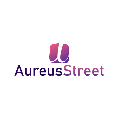 AureusStreet.com logo, a brandable .com business name for sale