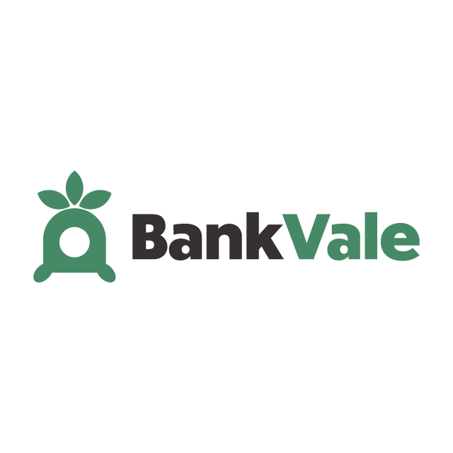 BankVale.com logo, a brandable .com business name for sale