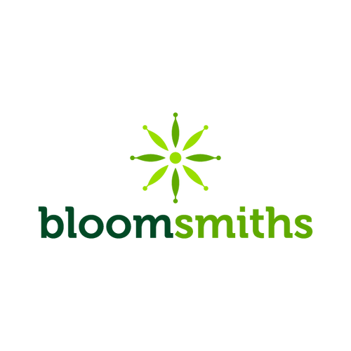 BloomSmiths.com logo, a brandable .com business name for sale