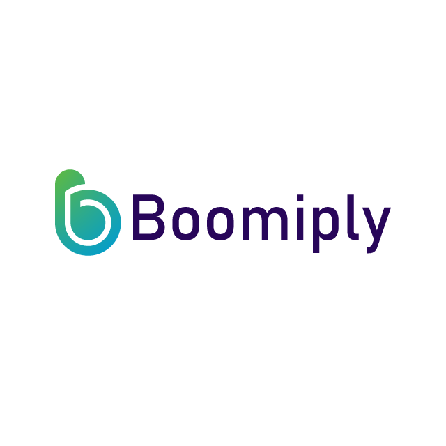 boomiply.com logo, a brandable .com business name for sale