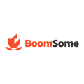 Boomsome.com logo, a brandable .com business name for sale