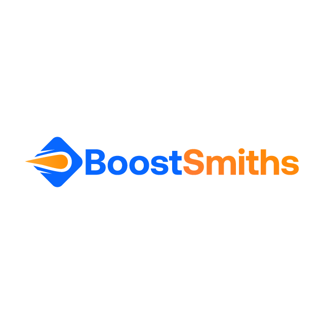 BoostSmiths.com logo, a brandable .com business name for sale
