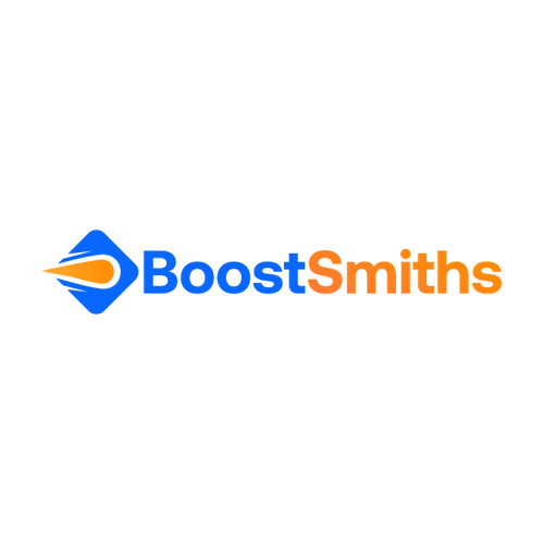 BoostSmiths.com logo, a brandable .com business name for sale