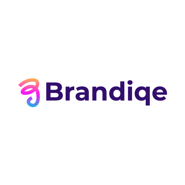 brandiqe.com logo, a brandable .com business name for sale