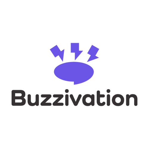 Buzzivation.com logo, a brandable .com business name for sale