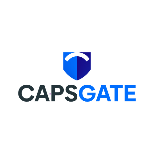 CapsGate.com logo, a brandable .com business name for sale