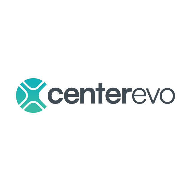 Centerevo.com logo, a brandable .com business name for sale