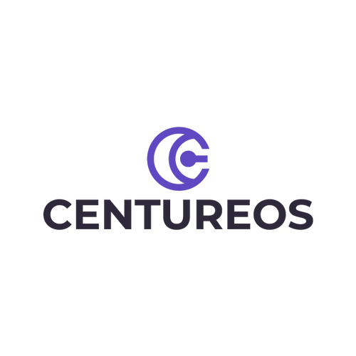 Centureos.com logo, a brandable .com business name for sale