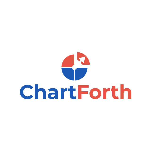 Chartforth.com logo, a brandable .com business name for sale