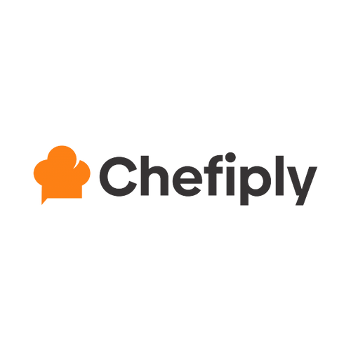Chefiply.com logo, a brandable .com business name for sale