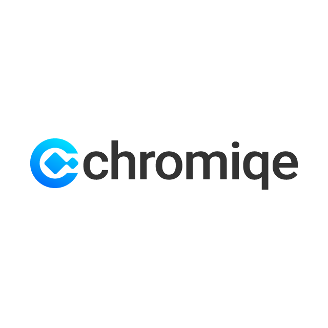 Chromiqe.com logo, a brandable .com business name for sale