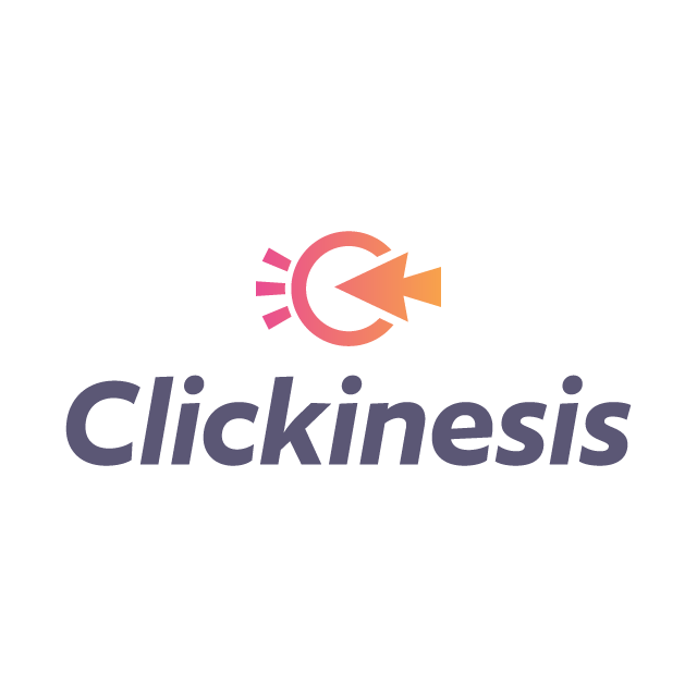 Clickinesis.com logo, a brandable .com business name for sale