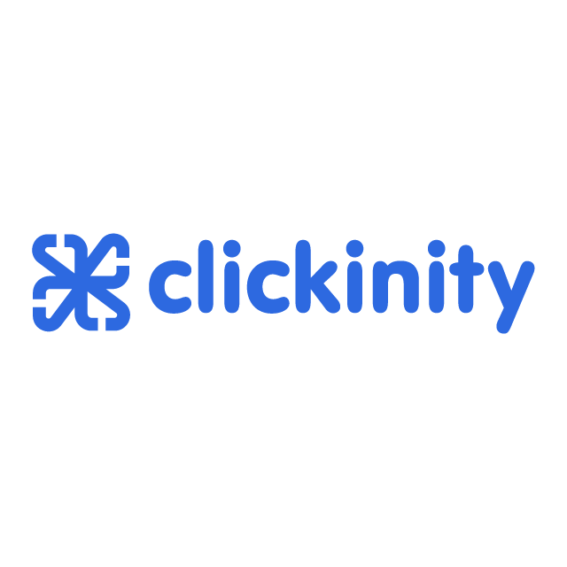 Clickinity.com logo, a brandable .com business name for sale