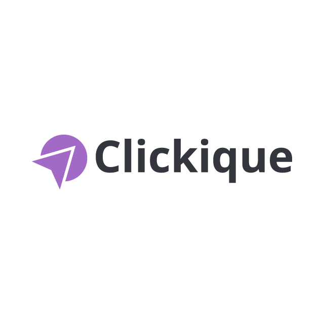 Clickique.com logo, a brandable .com business name for sale