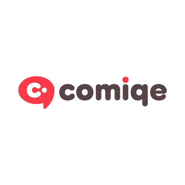 comiqe.com logo, a brandable .com business name for sale