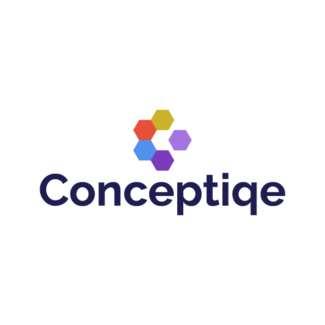 Conceptiqe.com logo, a brandable .com business name for sale