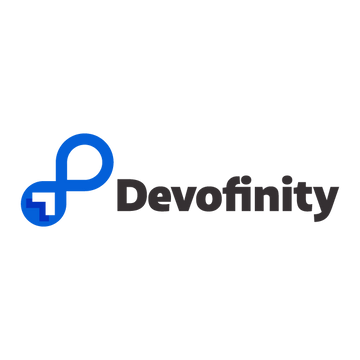 devofinity.com logo, a brandable .com business name for sale