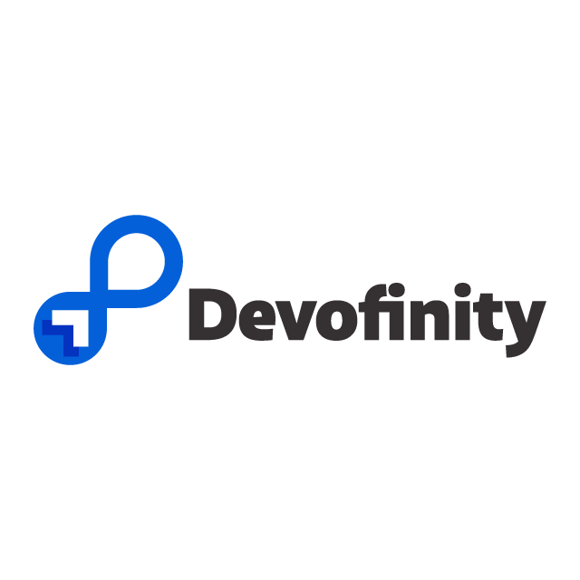 devofinity.com logo, a brandable .com business name for sale
