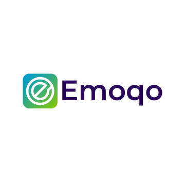 Emoqo.com logo, a brandable .com business name for sale