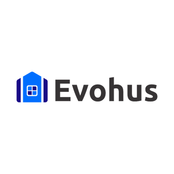 evohus.com logo, a brandable .com business name for sale