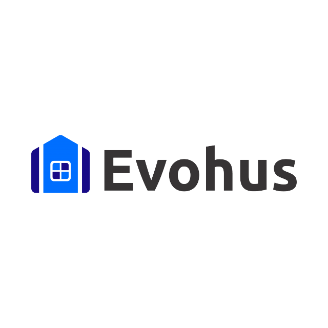 evohus.com logo, a brandable .com business name for sale