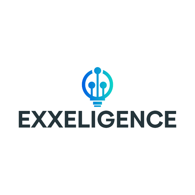 exxeligence.com logo, a brandable .com business name for sale