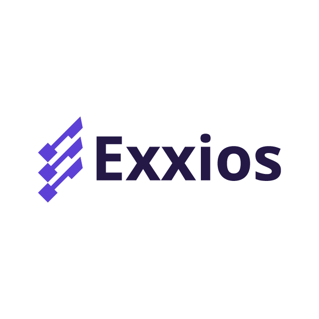 exxios.com logo, a brandable .com business name for sale