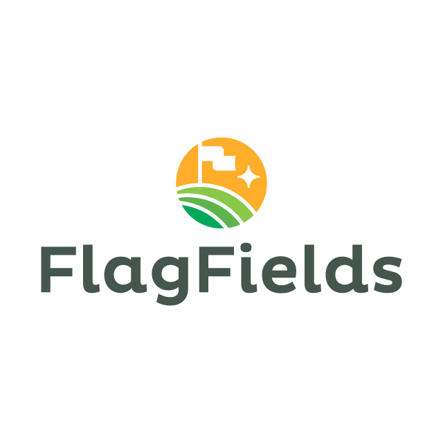 FlagFields.com logo, a brandable .com business name for sale