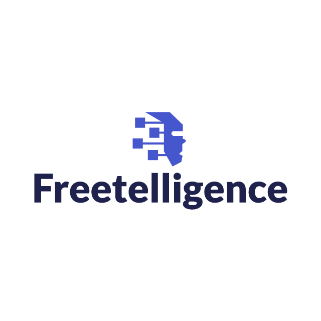 Freetelligence.com logo, a brandable .com business name for sale