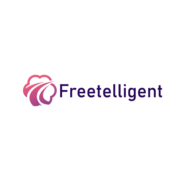freetelligent.com logo, a brandable .com business name for sale