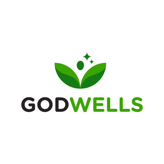 godWells.com logo, a brandable .com business name for sale