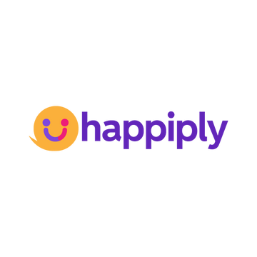 happiply.com logo, a brandable .com business name for sale
