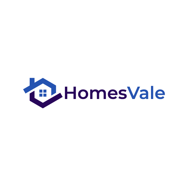 HomesVale.com logo, a brandable .com business name for sale