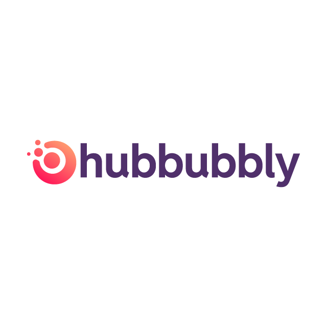 Hubbubbly.com logo, a brandable .com business name for sale