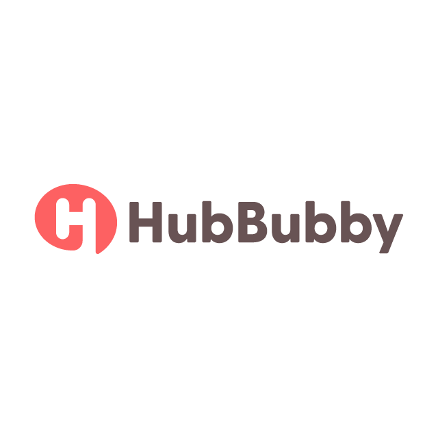 Hubbubby.com logo, a brandable .com business name for sale