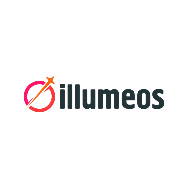 illumeos.com logo, a brandable .com business name for sale