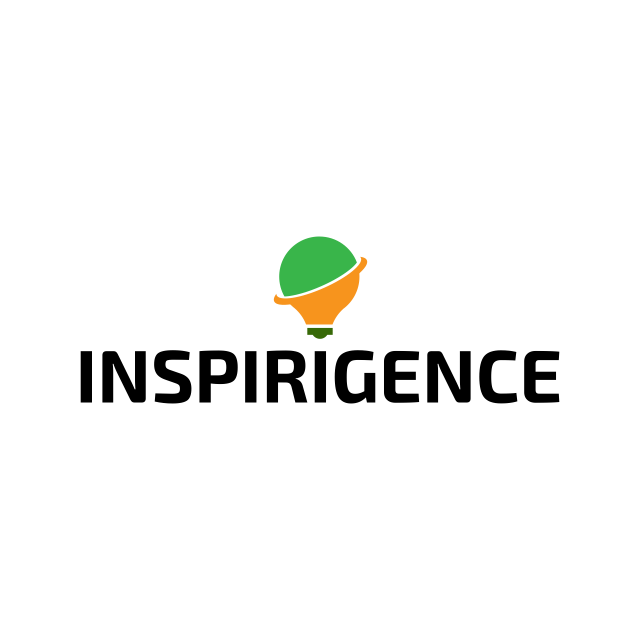 inspirigence.com logo, a brandable .com business name for sale
