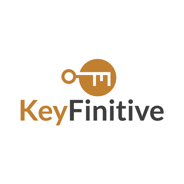 Keyfinitive.com logo, a brandable .com business name for sale