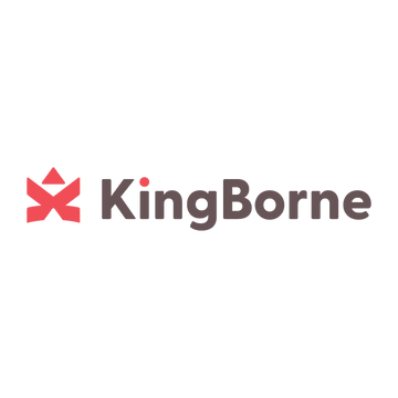 kingborne.com logo, a brandable .com business name for sale