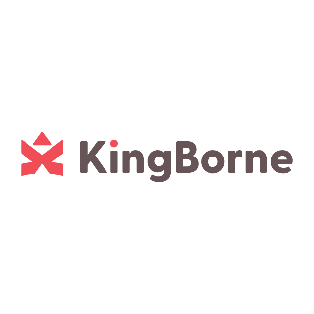 kingborne.com logo, a brandable .com business name for sale