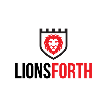 Lionsforth.com logo, a brandable .com business name for sale