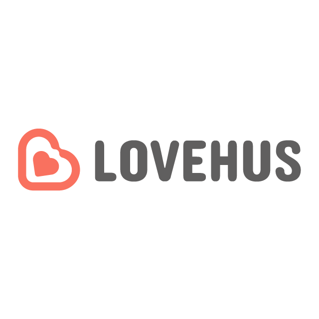 Lovehus.com logo, a brandable .com business name for sale