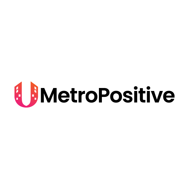 MetroPositive.com logo, a brandable .com business name for sale