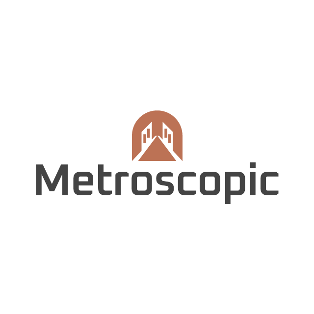 Metroscopic.com logo, a brandable .com business name for sale