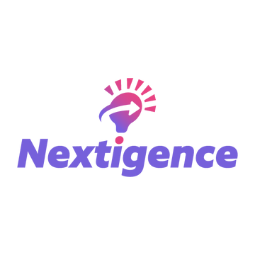 Nextigence.com logo, a brandable .com business name for sale