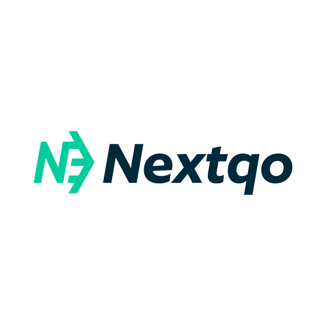 Nextqo.com logo, a brandable .com business name for sale