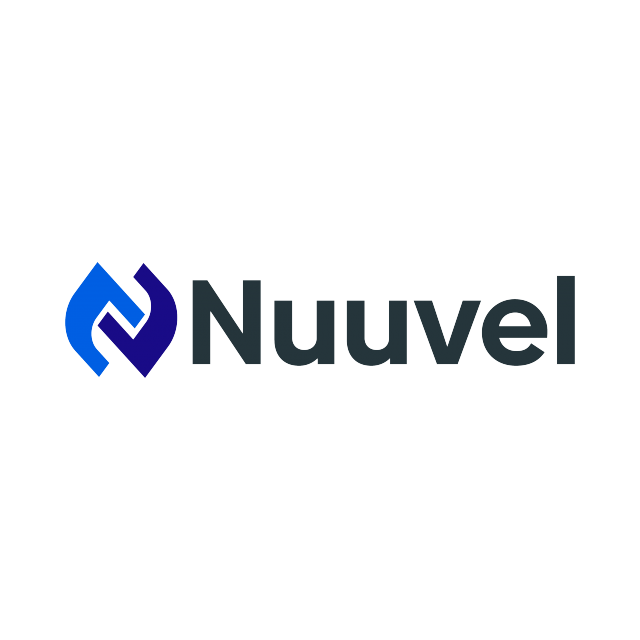 nuuvel.com logo, a brandable .com business name for sale