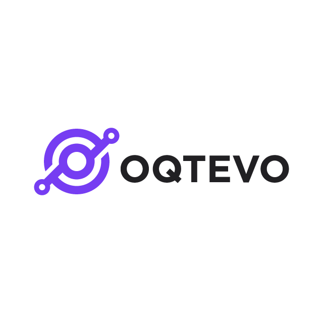 Oqtevo.com logo, a brandable .com business name for sale