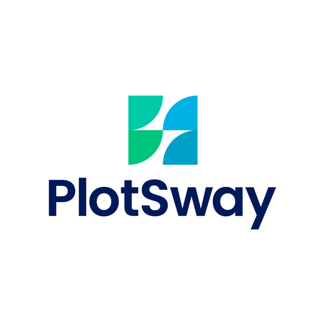 PlotSway.com logo, a brandable .com business name for sale