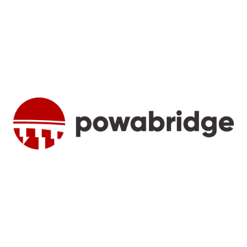powaBridge.com logo, a brandable .com business name for sale